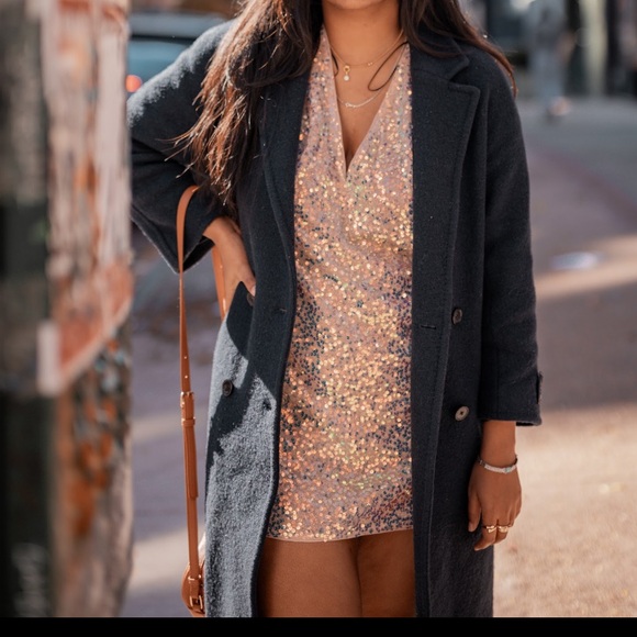 Aritzia Babaton Slouch Coat-Navy - Picture 3 of 4